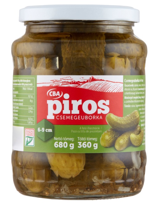 CBA Piros Csemegeuborka 6-9 cm 720 ml